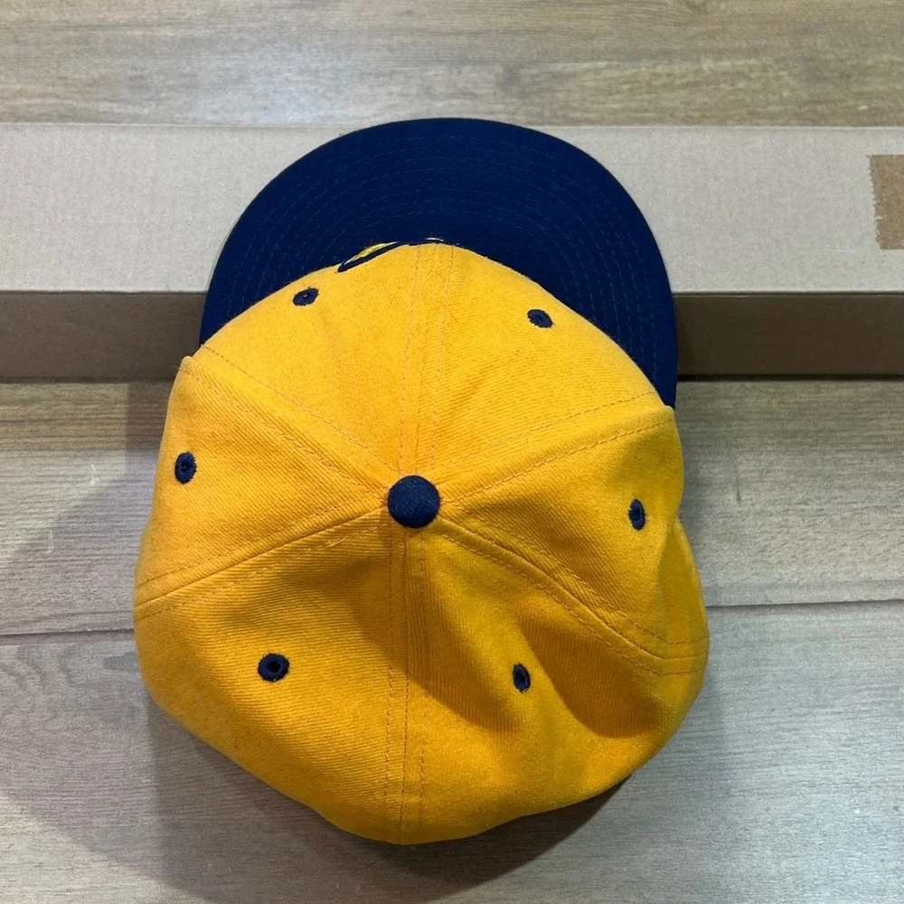 New Era 59FIFTY Montgomery Biscuits MiLB Fitted‎ Hat Yellow Navy Size 7 3/4